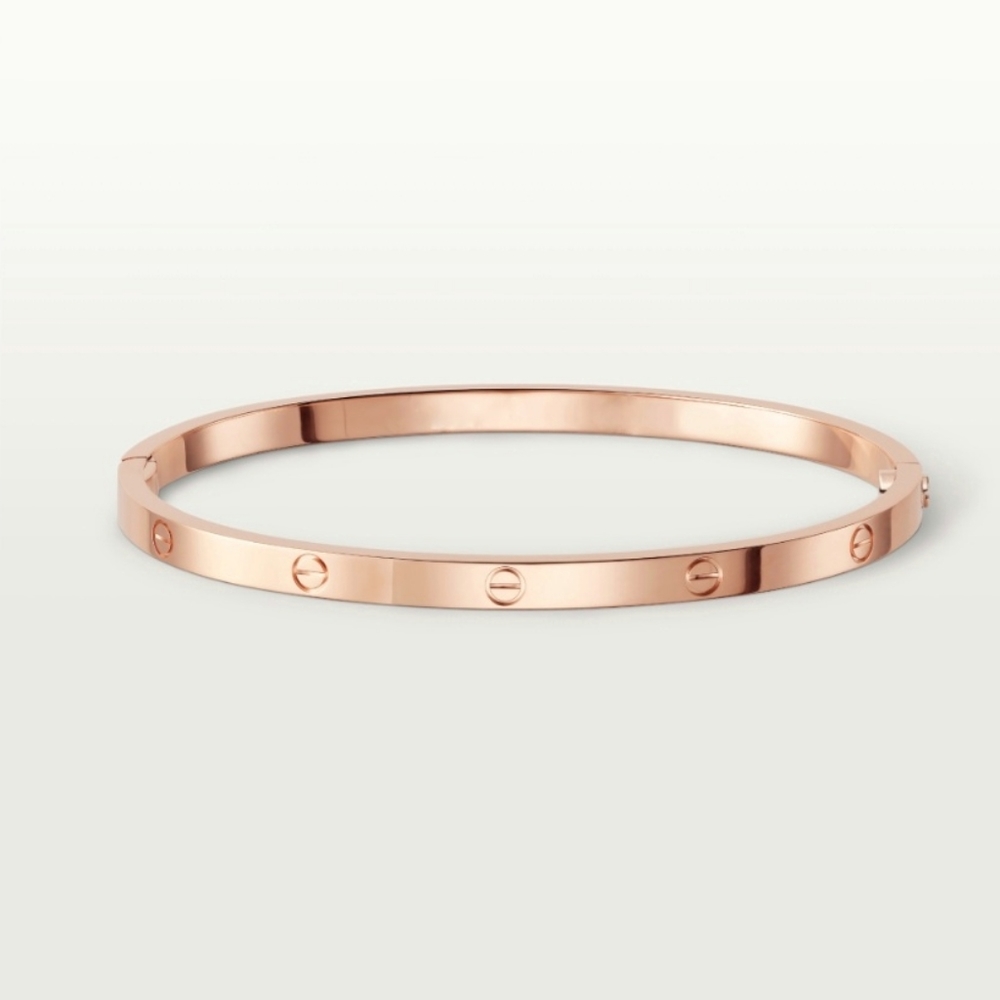 Bracelet 18k Rose Gold Filled Slim Model Version Screw Bangle Love